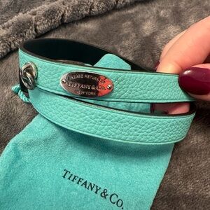 Tiffany & Co. Aqua Leather Wrap bracelet